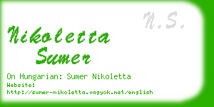 nikoletta sumer business card
